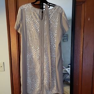 Snake print dress with belt